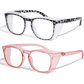 2 Pack Safety Glasses Anti Fog Clear Blue Light Blocking Eye Protection Nurse Goggles for Women Men