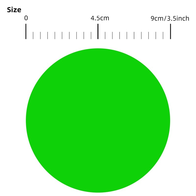 Round Stickers Green 127 mm Circle Labels Colour Coding Dot