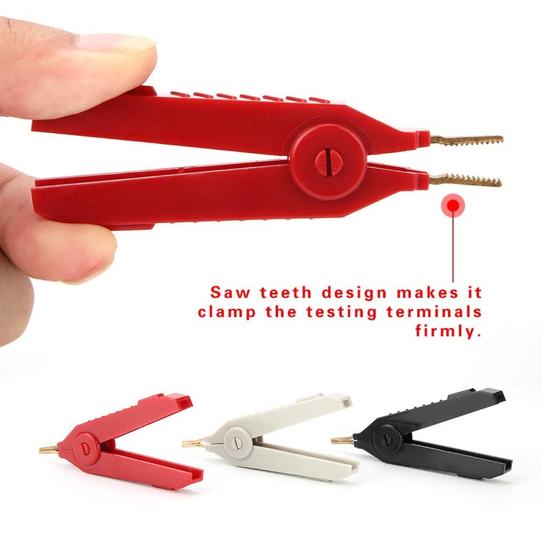 Kelvin Test Clip, Walfront P2004 3-Piece Gold-Plated Copper Crocodile Clamp,