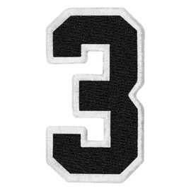EmbTao Tactical Numbers Patch Embroidered Badge Applique Fastener Hook and Loop Emblem - Three
