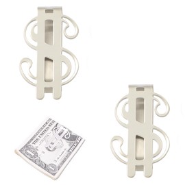 ZAHD 2 x men's money clips, money clip, ultra thin metal money clip, money clip for cash, business card, credit card, silver, NO