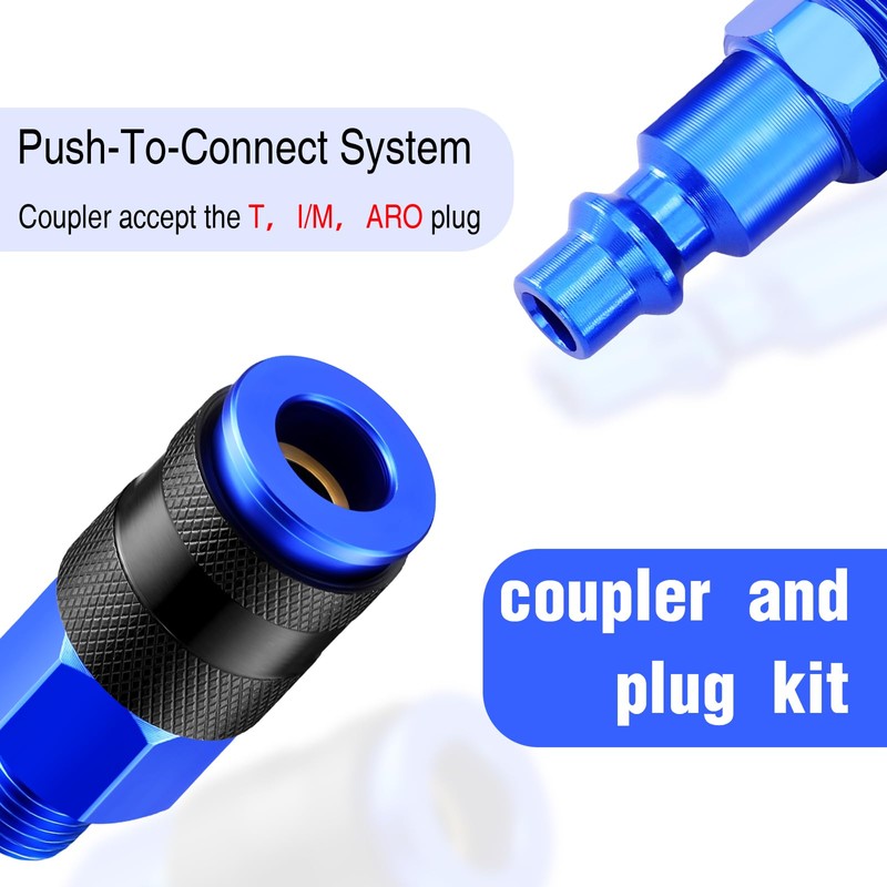 Datanly 35 Pieces Air Hose Fittings 1/4" NPT Aluminum Coupler