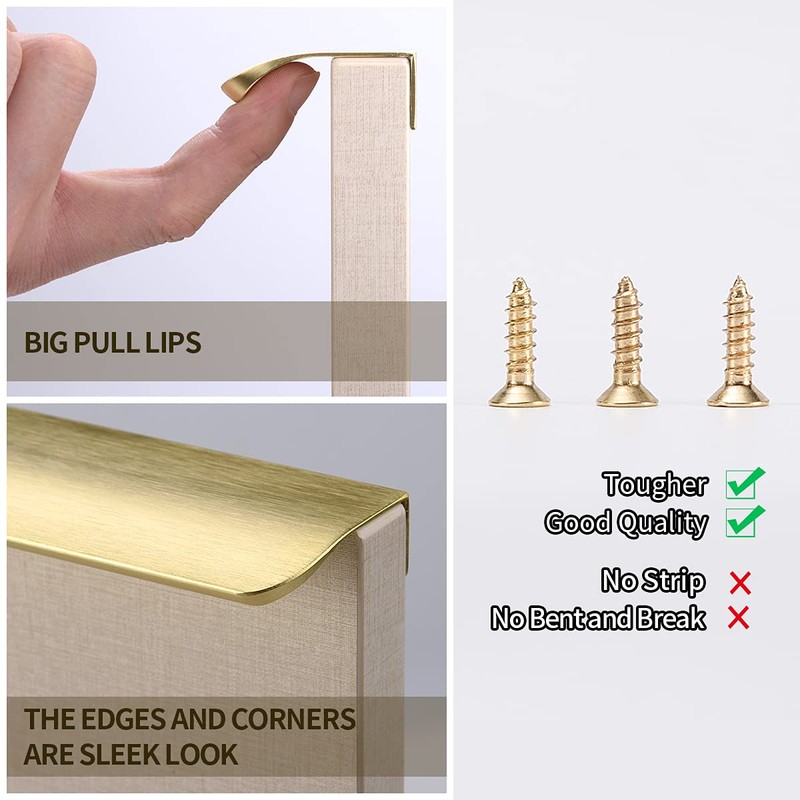 Satanga 10 Pack 2-1/2'' Inch Hole Center Brushed Brass Flat