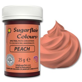 Sugarflair Spectral Peach Lebensmittelfarbe Paste, hochkonzentrierte Lebensmittelfarbe für Buttercreme, Zuckerpaste, Royal Icing, Kuchenmischungen und mehr! Lebensmittelfarbstoff - 25g