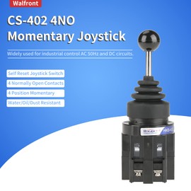 CS-402 4NO 4 Position Joystick Switch Return Momentary Joystick Switch 30mm Monolever Joystick Switch 4NO Angle ±30° for Industrial Control AC 50hz and DC Circuits