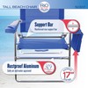 Rio Beach 2-Pack 17" Extended Height 4-Position Folding Beach Chair,