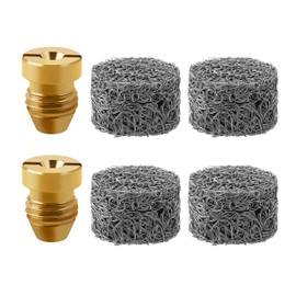 2 Pack 1.1 mm Orifice for Foam Cannon, 4 Pieces Foam Makers, Universal Thread Nozzle and Mesh Filter Set for Snow Foam Lance, Brass Orifice Nozzle Tips, High Pressure 3000 PSI