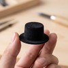 [ULTECHVO] 15pcs Black Flocked Mini Clown Hats Mini Plush Hat