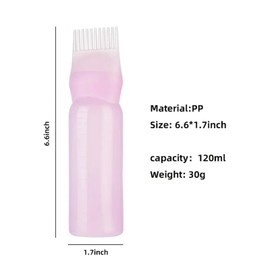3 sets of hair comb applicator bottle, hairbottle, scalp care bottle, hair dye applicator, for hair dye perm skin care and hair dye home salon supplies 120ml/4OZ