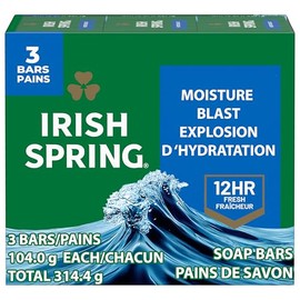 Jabón En Barra Irish Spring Moisture Blast 3.7 Oz | Paquete de 24, fórmula de origen natural, jabón desodorante, cartón reciclado