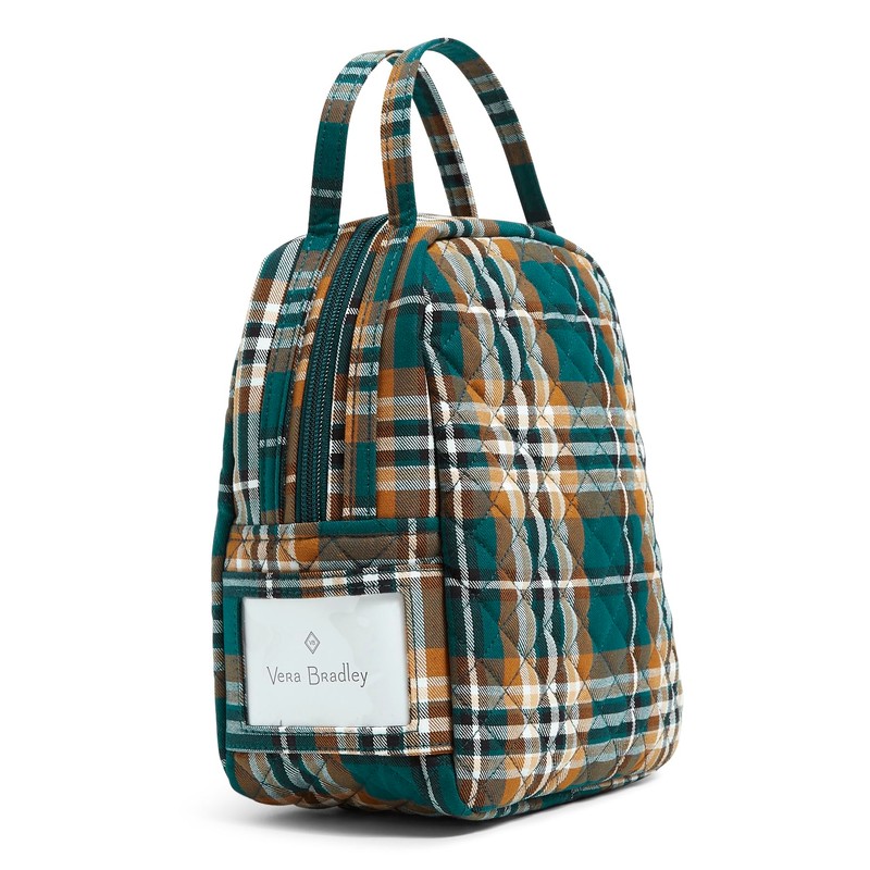 Vera Bradley Women's Cotton Lunch Bunch Lunch Bag, Orchard Plaid,
