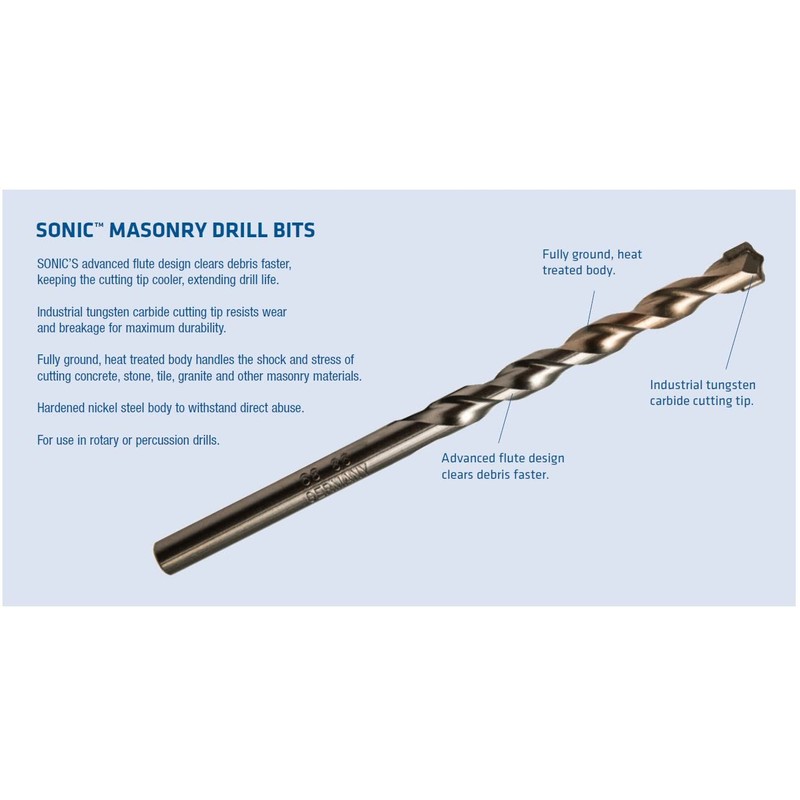 Century Drill & Tool 87816 Sonic Masonry Drill Bit, 1/4"