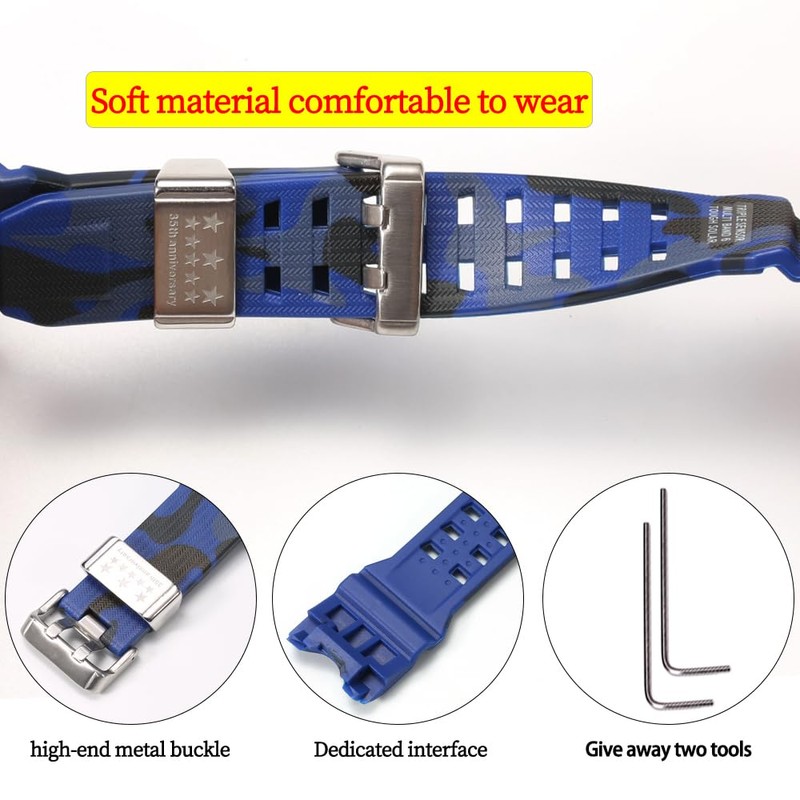 Accesorios de reloj de resina compatibles con Casio G-shock GWG-1000