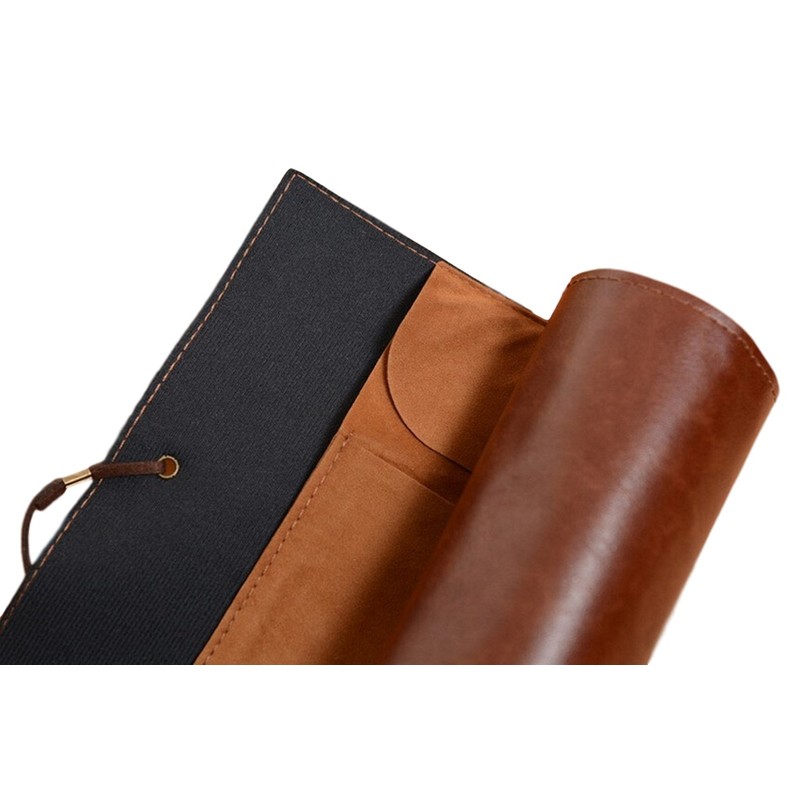 Multi-Purpose Retro Pencil Roll Pencil Case Faux Leather Vintage Artist