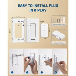DEWENWILS Remote Control Light Socket, Remote Control Light Bulbs, Wireless Light Socket for Pull Chain Light Fixture, E26 Bulb Base with Wall Mounted Wireless Controller, No Wiring, ETL Listed