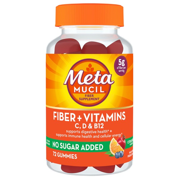 Metamucil Metamucil Fiber Suplement 72 Gummies, Fiber + Vitamins C,D