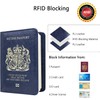 MOIRENTO UK Passport Cover Holders Protector PU Leather Navy Blue