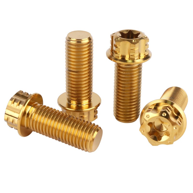 UHDFBDHF 4Pcs Titanium Bolt Flange Torx Head M8 M10 x