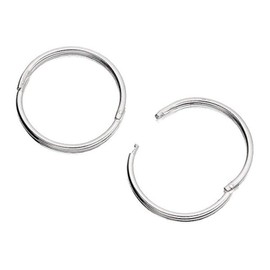 F.Hinds Womens Jewellery Jewelry Silver Hinged Hoop Earrings - 13mm