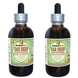 Dan Shen, Salvia (Salvia Miltiorrhiza) Glycerite, Dried Root Powder Alcohol-Free Liquid Extract (Brand Name: HerbalTerra, Proudly Made in USA) 2x2 fl.oz (2x60 ml)