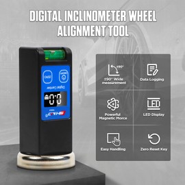 BELEY LCD Magnetic Wheel Alignment Tool for Car, Wheel Alignment Tool, Adjustable Wheel Alignment, Magnetic Track Tool for Cars, Trucks, Motorhomes, SUV Wheel Alignment (Range: -90° ~ +90°)