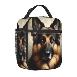 ainori Reusable Cool Dog Lunch Box for Kids Girls Boys Women Adult, Insulated German Shepherd Lunch Bag,Polyester Cooler Handbags Case for School Picnic Work Travel Beach or Hiking