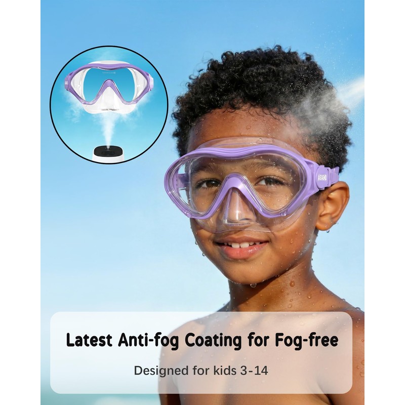Aegend 2 Pack Kids Swim Goggles with Nose Cover, Anti