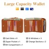 GOIACII Women's Small Leather Compact Wallet RFID Protection with Zip