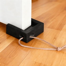 Door Stopper, Shock Absorbent Block Door Stop Wedge, Home Office Door Anti-Collision Non Slip Doorstop for Most Floor Types and Carpet Heavy Duty Door(Black)