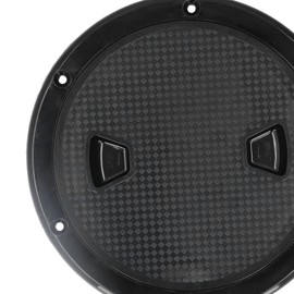 Boat Deck Plate, 6 Inch Waterproof Non-Slip Round Durable Boat Deck Hatch Black Plastic for Boat for Marine