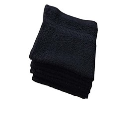 Face Cloth/Face Flannel/Face Towel 4 Pack 100 Percent Cotton Colour Black