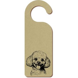 'Toy Poodle Portrait' 200mm x 72mm Door Hanger/Sign (DH00045953)