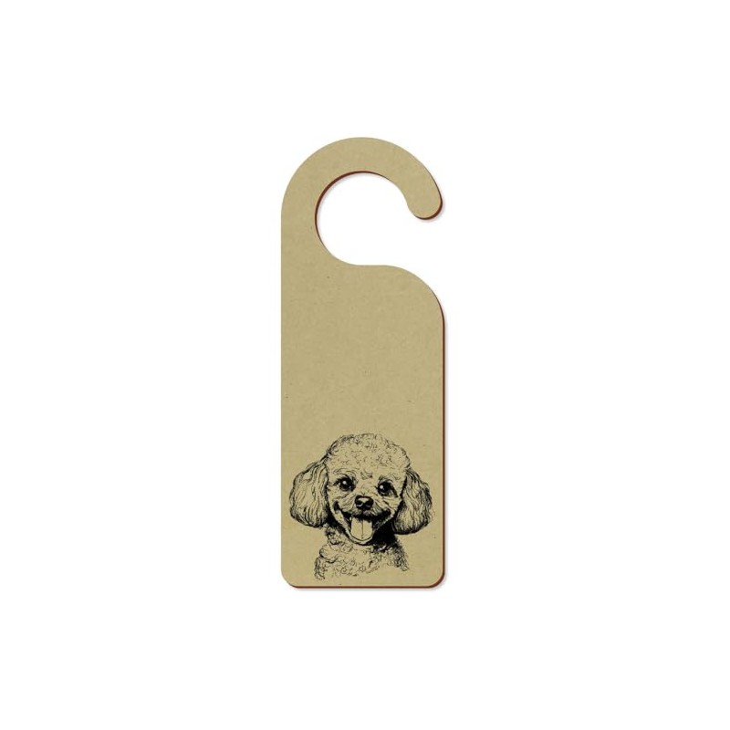'Toy Poodle Portrait' 200mm x 72mm Door Hanger/Sign (DH00045953)