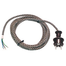 Bachmann 313.176 Bügeleisen-Zuleitung H03RT-H 3G1,00mm² 3,0m, 250 V, Grau/Weiß