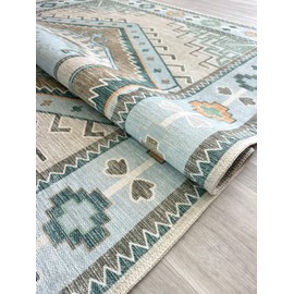 Washable Area Rug. Modern Farmhouse. Vintage. Turkish. Bohemian. Distressed. Oriental. Traditional. Rugs for Living Room. Dining. Bedroom. Office. Entryway. Foyer. (856GG, 2' x 3')