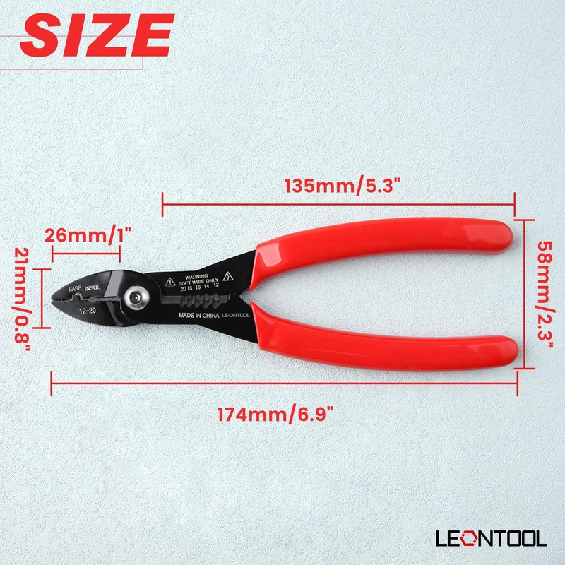 LEONTOOL Electrical Work Pliers, Wire Stripper, Giboshi Terminal, Crimping Tool