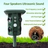 Solar Ultrasonic Animal Pest Repeller Outdoor Four Speakers Mechanical Wave
