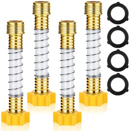 Protector de manguera flexible, paquete de 4 adaptadores de extensión de manguera, protector de torceduras de manguera sólida con resorte helicoidal, adaptador universal sin torceduras con resorte