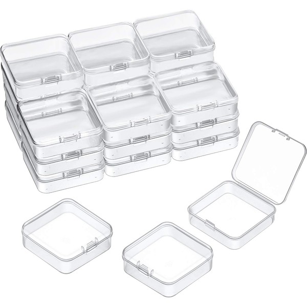 SATINIOR SATINIOR 24 Packs Small Clear Plastic Beads Storage Containers