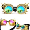 DODOING Kaleidoscope Goggles Steampunk Rave Glasses Goggles Crystal Rainbow Kaleidoscope