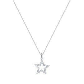 Elli Women's Star Pendant Necklace Astro with Crystals in 925 Sterling Silver, Sterling Silver, Crystal