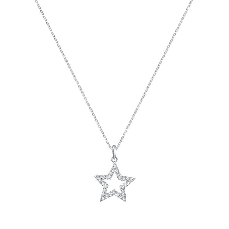 Elli Women's Star Pendant Necklace Astro with Crystals in 925