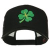 Four Leaf Clover Embroidered Trucker Cap - Black OSFM