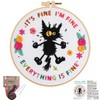 Louise Maelys Cute Cat Embroidery Kits for Beginners,Adults Starter Cross