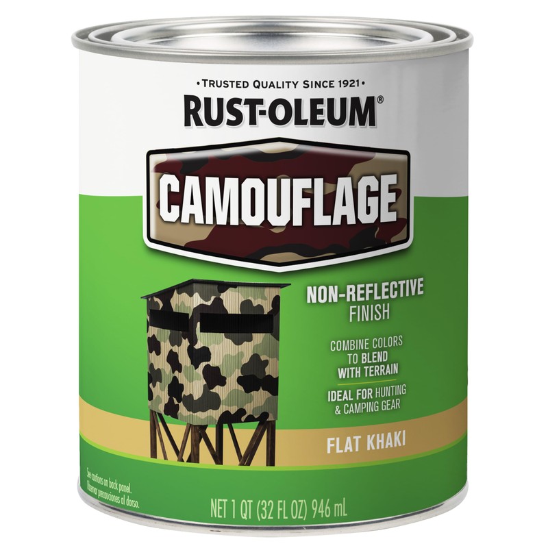 Rust-Oleum 379562-2PK Specialty Camouflage Paint, Quart, Flat Khaki, 0.25 Gallon