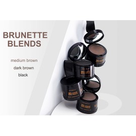 MELANGE BOUTIQUE Hairline Powder Instant Formula (Medium brown) - Root Touchup for Gray Hair, Concealer for Thinning & Bald Spots