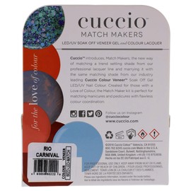 Cuccio Matchmaker - Colour Nail Lacquer & Veneer Gel Polish - Rio Carnival - For Manicures & Pedicures, Full Coverage - Long Lasting, High Shine - Cruelty, Formaldehyde & Toluene Free - 2 pc