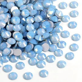 BEADSLAND Beadsland 1440pcs Flat Back Crystal Rhinestones Round Gems for Nail Art and Craft Glue Fix, Blue Opal, SS20, 4.6-4.8mm