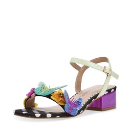 Betsey Johnson Women's Emerry Heeled Sandal, Black Multi, 11