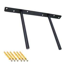 Rannb 8-inch Long Wall Shelves Support Floating Shelf Brackets Heavy Duty Hidden Brackets Black Blind Shelf Support for Floating Wood Shelves